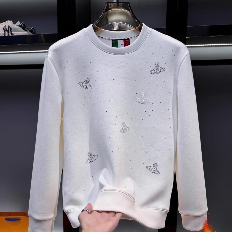 加绒卫衣男高级感潮流烫钻满天星个性长袖加绒时尚男生秋冬穿搭