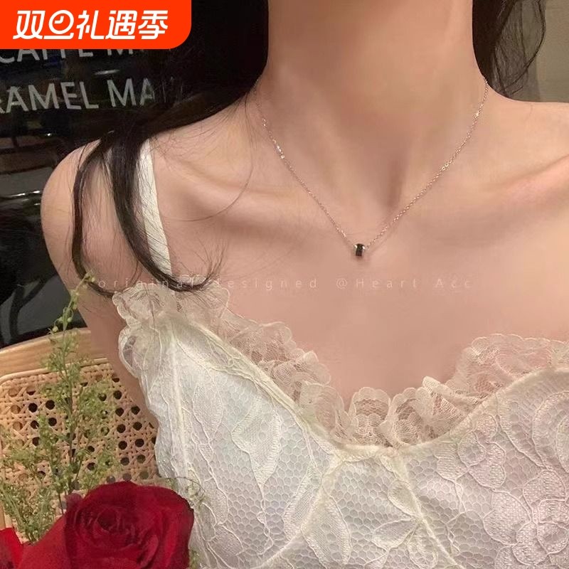 黑色小蛮腰项链女轻奢小众气质精致脖颈链2023年新款高级感锁骨链