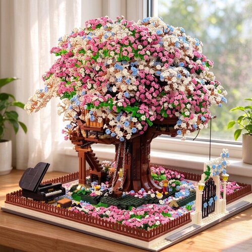 【清库存】樱花树屋积木模型拼装