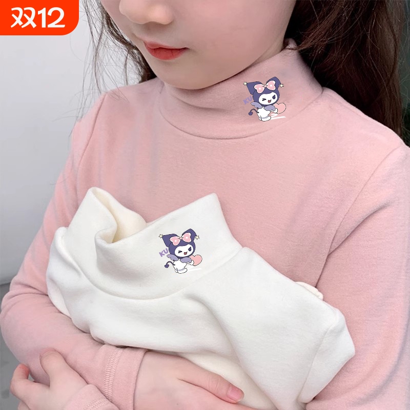 女童保暖内衣德绒打底衫秋冬新款儿童半高领冬季童装T恤上衣贴身