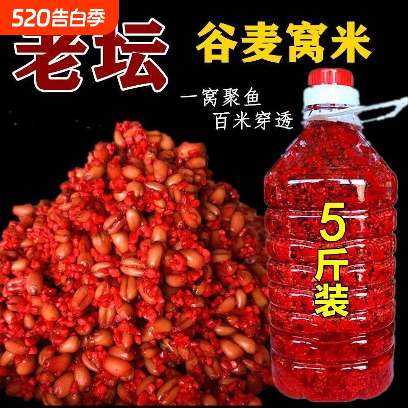 老坛谷麦酒米打窝料钓鱼饵料野钓鲫鲤鱼草小麦子鱼食发酵颗粒溪流