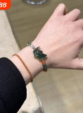 狐狸灵狐面具手绳编织设计感守护高颜值绿色面具手链情侣款森系