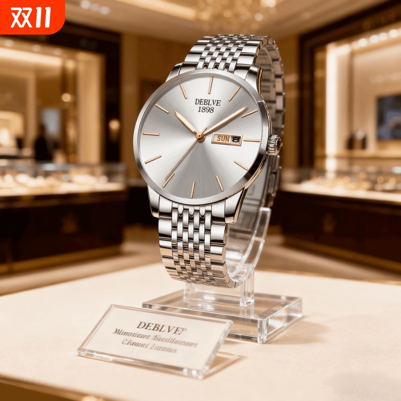 男款手表防水石英腕表高级感男士全自动非机械表正品名牌钢带商务