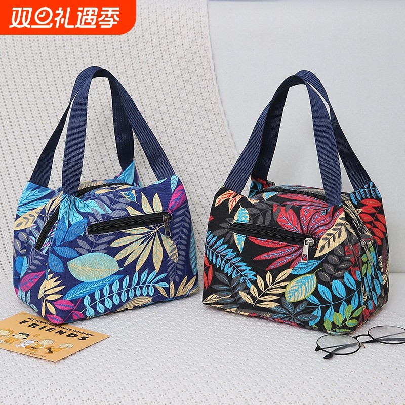 2022夏季新款帆布小包包女手提小包零钱手机袋便当包妈咪小手拎包