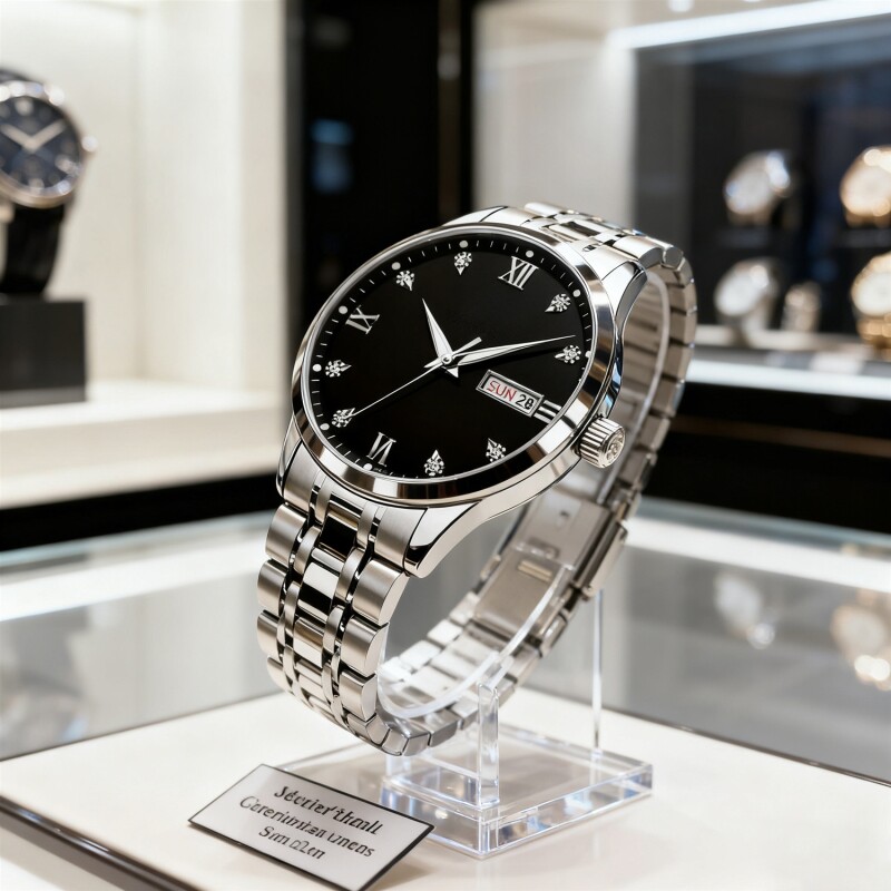 手表男款防水高级感全自动男表数字双日历防水腕表男机械风全自动