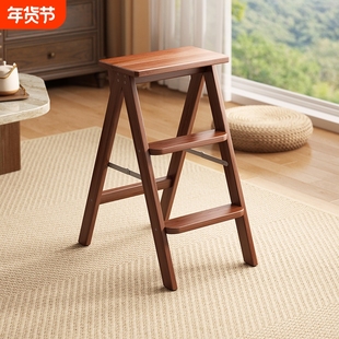 实木梯凳家用多功能加厚折叠梯椅登高梯子两用爬梯子可折叠室内