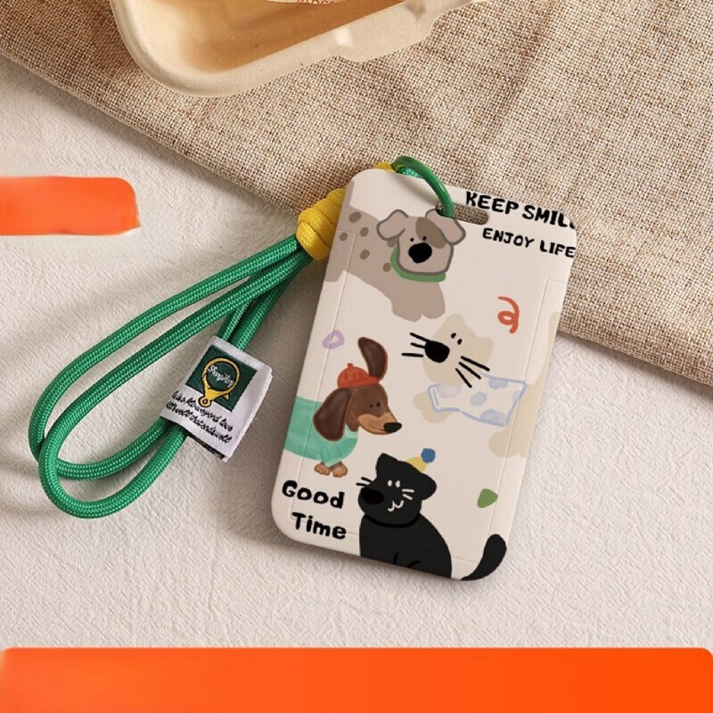 蓝波点衣服猫猫狗狗NFC感应卡套学生滑盖卡套饭卡地铁电瓶车小区卡包学生卡公交卡身份证件门禁卡工作证件套图片