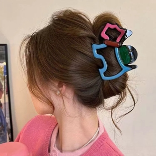 5.5CM撞色卡通蓝粉小狗抓夹 【1个装】