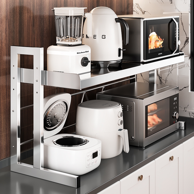 不锈钢厨房置物架台面电器收纳