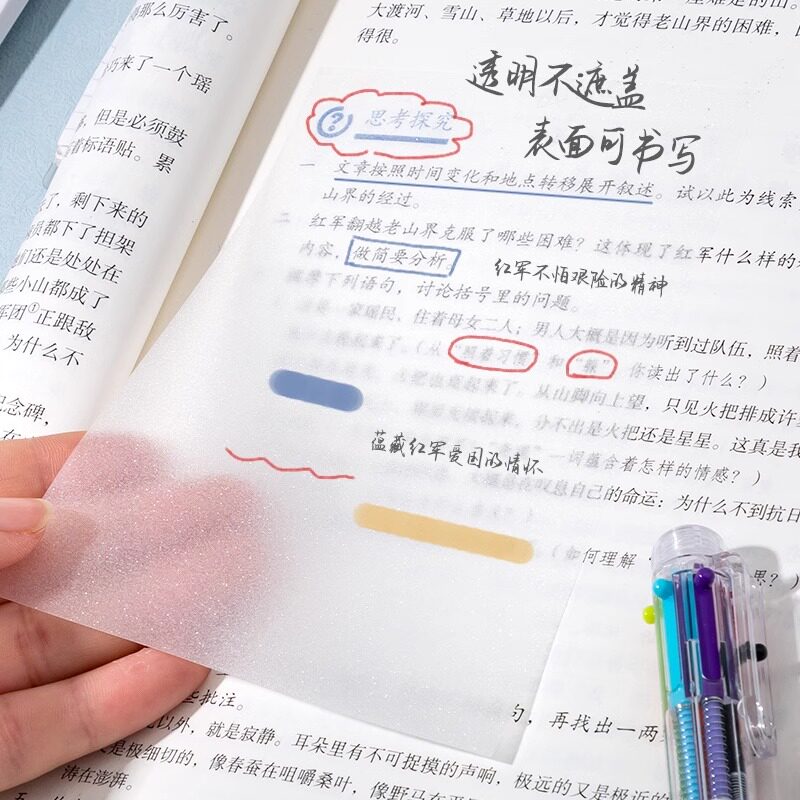 학생들을 위한 CHENGUANG 진주 빛 투명 포스트잇 노트는 메모지를 사용하여 핵심 사항을 표시하고 메모를 합니다. 방수 접착성 속건성 수업 중 반복 가능한 특수 찢을 수 있는 사무실 노트 스티커입니다