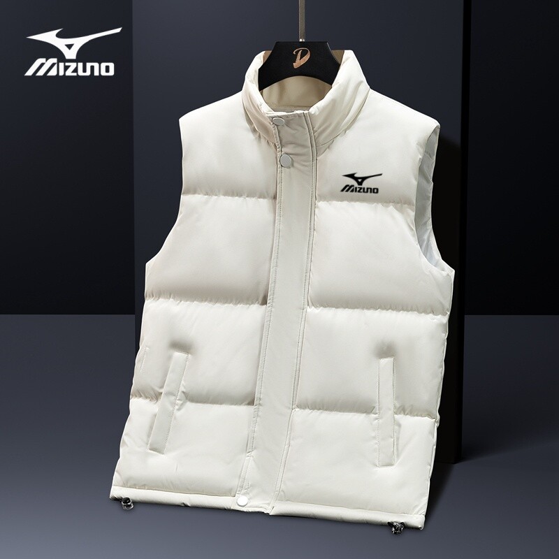 羽绒棉马甲外套背心2025新款冬男女款外穿加厚美津濃立领坎肩黑色