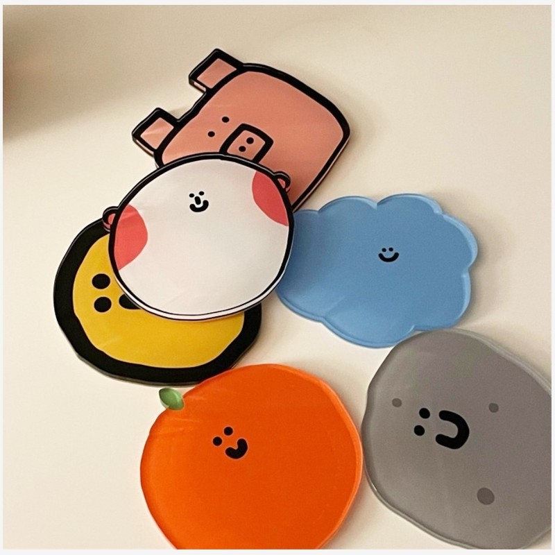 2025新品ins敲可爱风隔热耐高温杯垫可爱卡通亚克力杯垫加印l