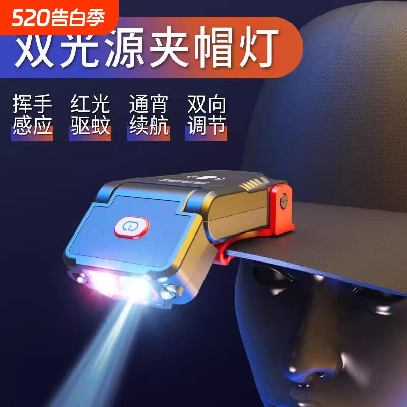 头灯超长续航100小时强光超亮钓鱼专用充电感应户外登山头戴式le