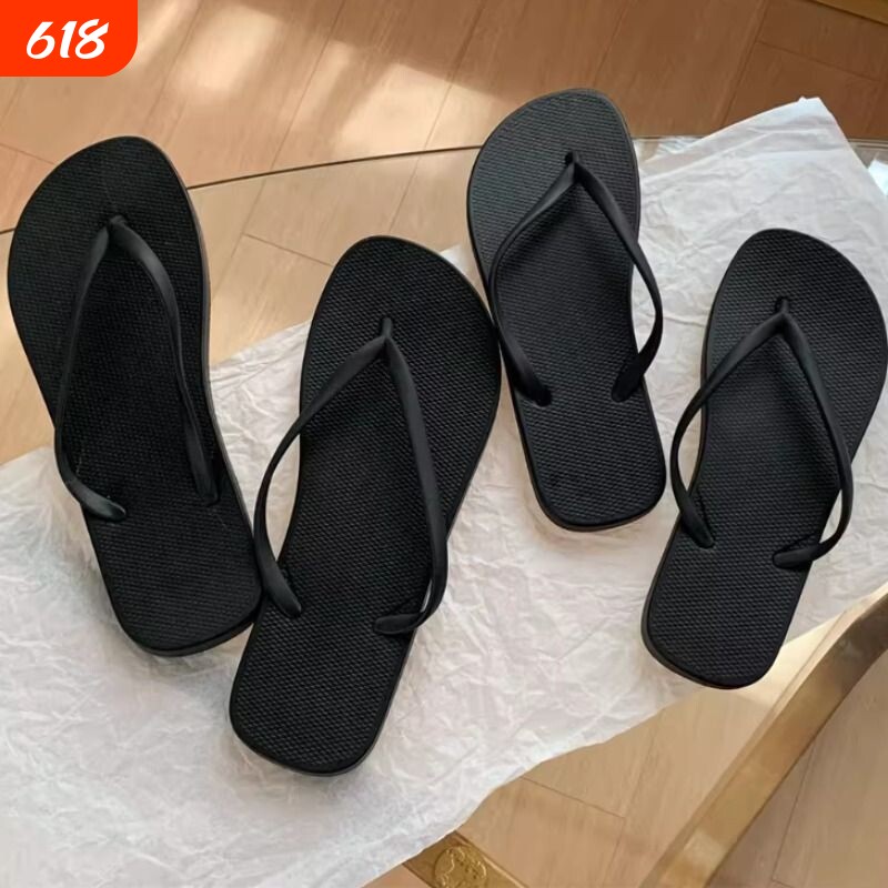 男女夹脚凉拖鞋情侣夏人字拖沙滩鞋白色黑色平底防滑蓝色耐磨舒适