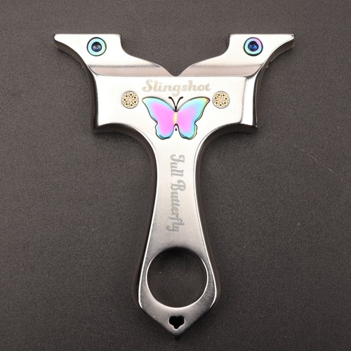 新款六代正品蝴蝶弓9025快压直板弹弓镜面炫彩不锈钢蝴蝶弓