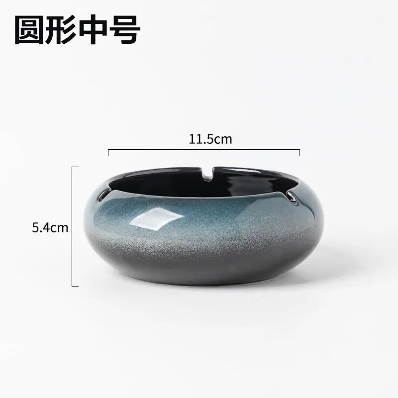 大号烟灰缸创意个性陶瓷烟缸家用复古中式客厅轻奢潮流烟缸多规格