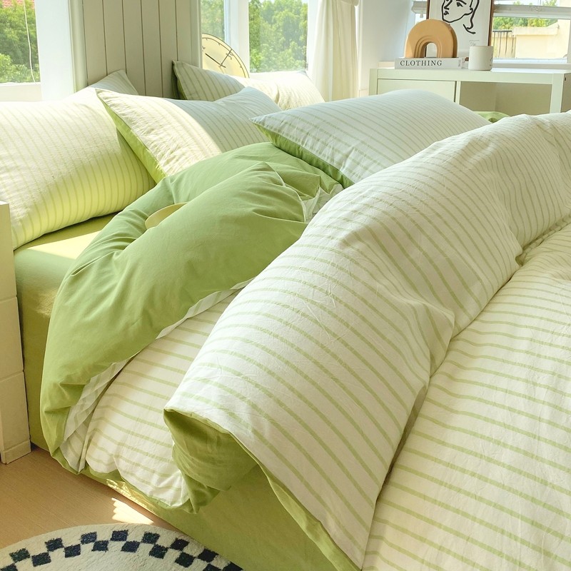 无印良品全棉床上四件套简约纯棉2025新款宿舍床单被套三件套床品