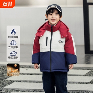 加厚男女童工装 户外防风派克服装 连帽外套 新款 宝宝羽绒服2025冬季