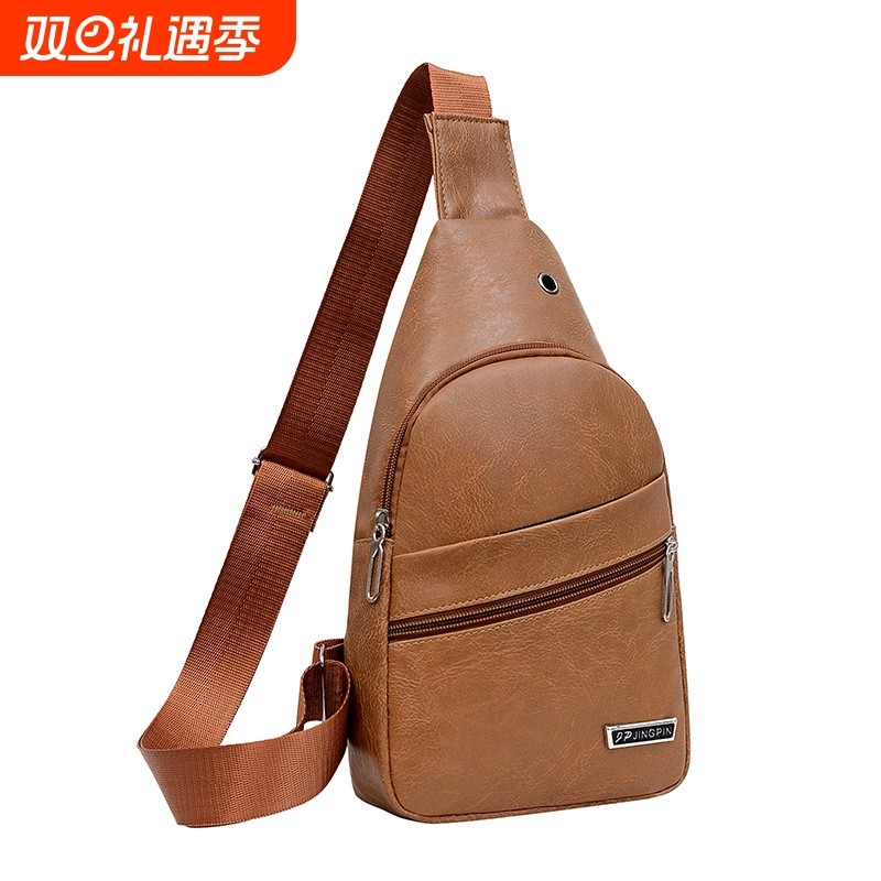 胸包韩版男士单肩包新款休闲跨包手机包挂包斜挎包防水软皮背包男