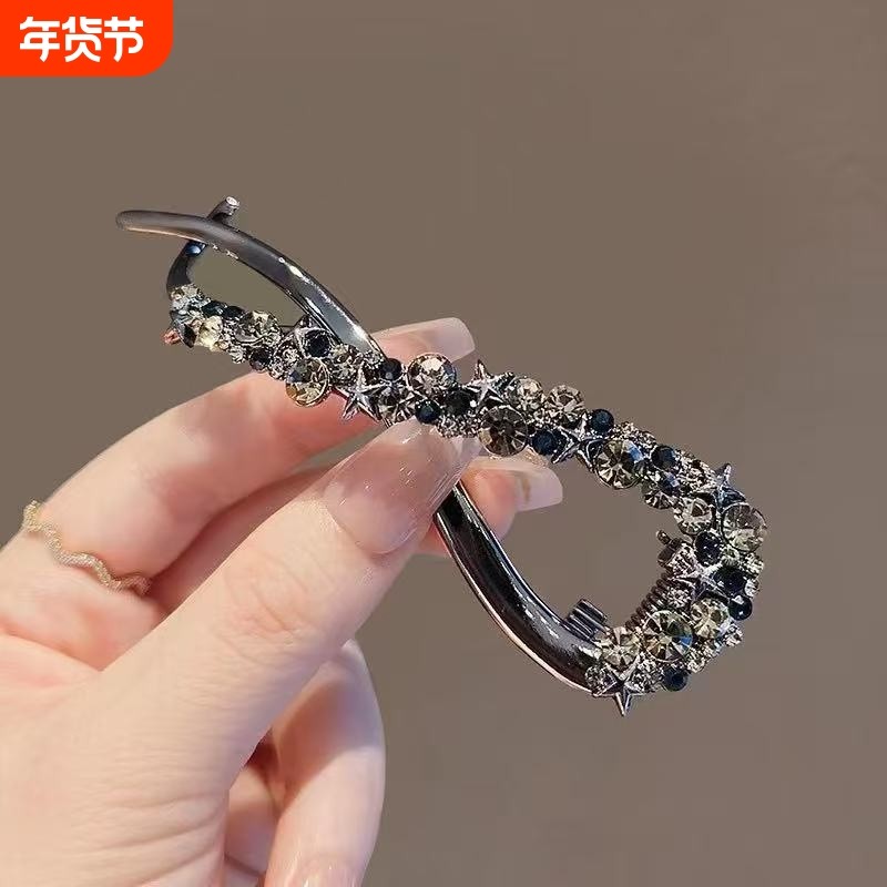 轻奢星星水钻金属扭扭夹2025年新款发夹女高级感气质后脑勺头饰品