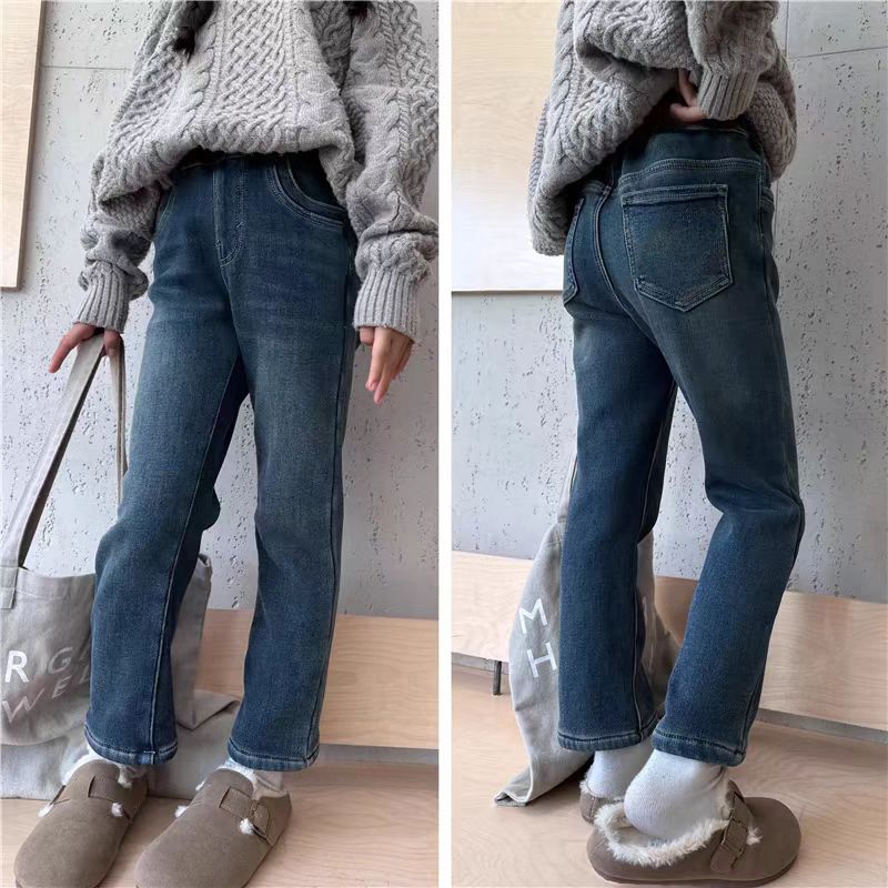 女童韩版修身洋气牛仔烟管裤