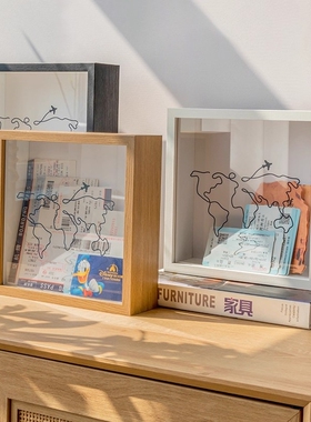 地图时光碎片票根纪念收纳相框旅行时光展示票演唱会门票据收藏册