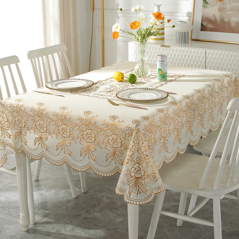 欧式pvc高级感茶几桌布餐桌防水