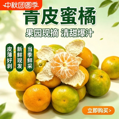宜昌现采现摘早熟蜜橘新鲜橘子孕妇水果湖北云南青皮桔子