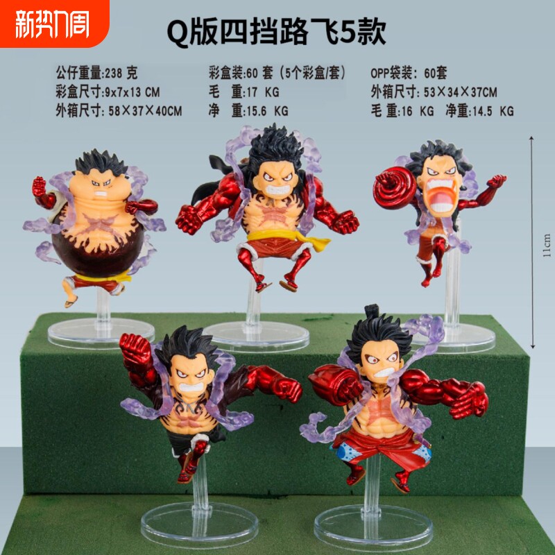 新品海贼王动漫手办Q版四档路飞手办摆件二次元模型玩具机箱