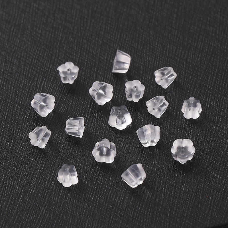 梅花耳堵diy耳饰配件透明防过敏防掉耳塞防掉耳后堵头耳后塞耳堵