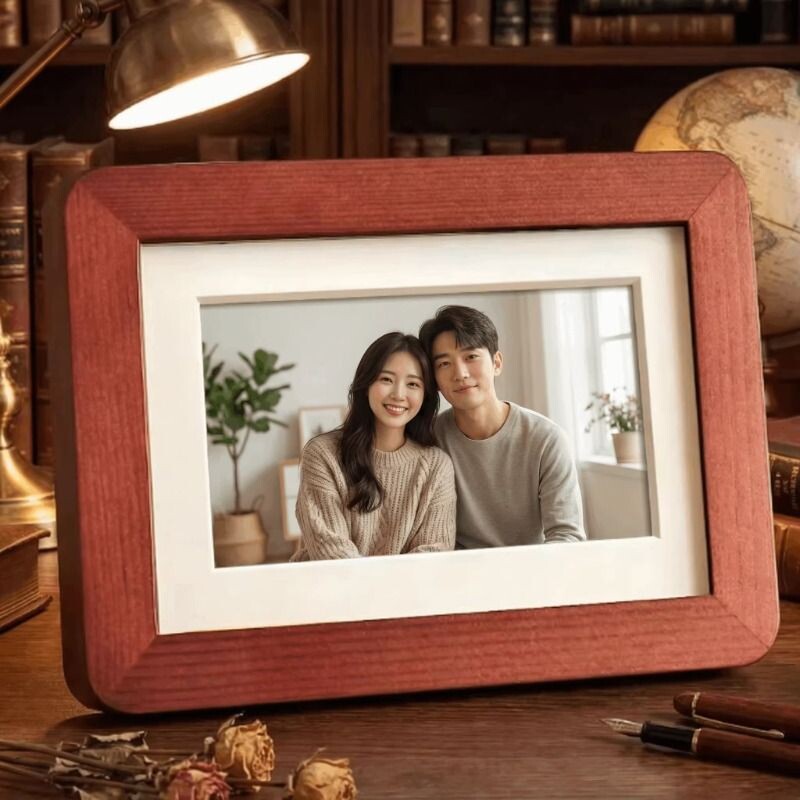 圆角实木相框摆台洗照片加打印做成相册框678寸挂墙高级感六寸a4