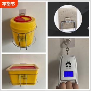 不锈钢利器盒托架粘钩治疗车方形利器盒放置架子锐器盒固定架支架