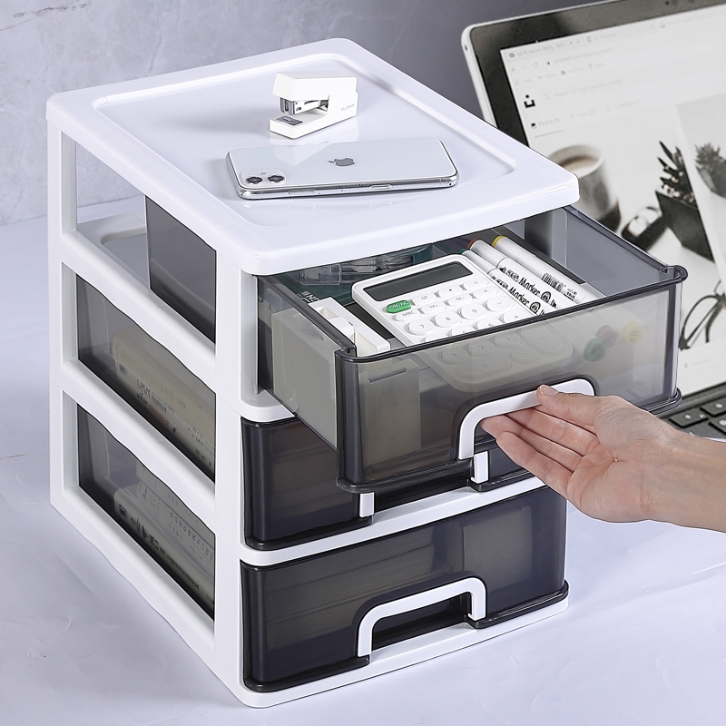 多层桌面收纳盒抽屉式收纳柜大容量学生宿舍化妆柜家用杂物置物架