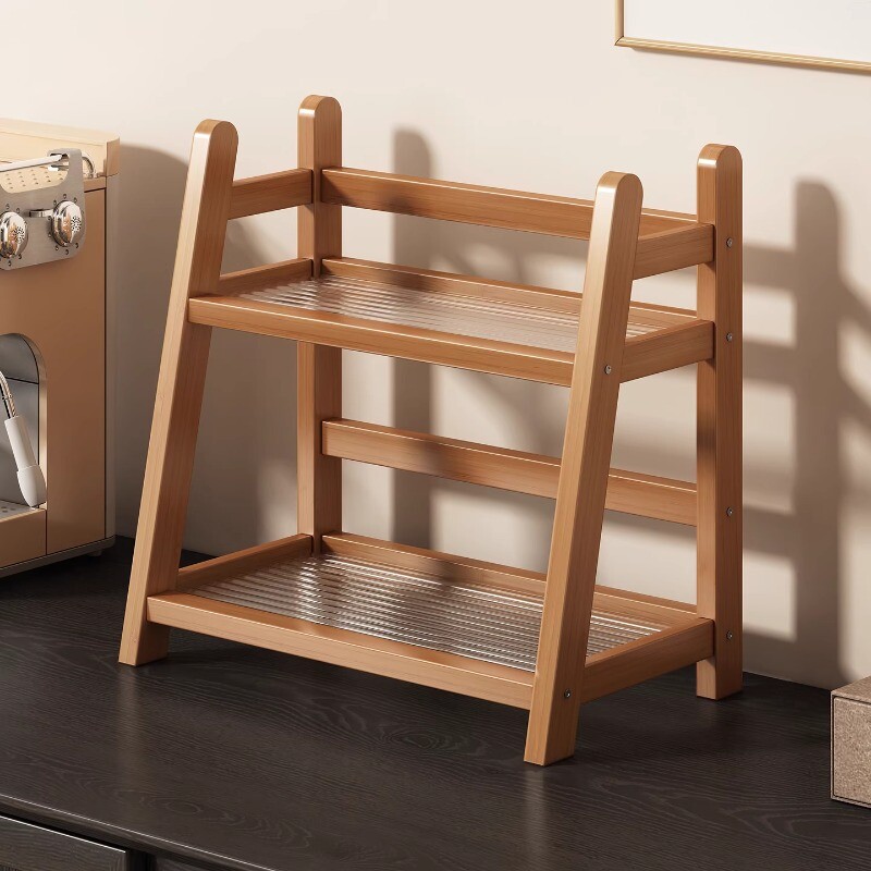 中古风置物架餐边柜台面茶杯水杯收纳架客厅桌面放杯架多层桌上