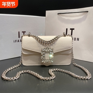 店酷奇白色包包轻奢小众高级感链条包女式时尚巨好看新款女包斜挎