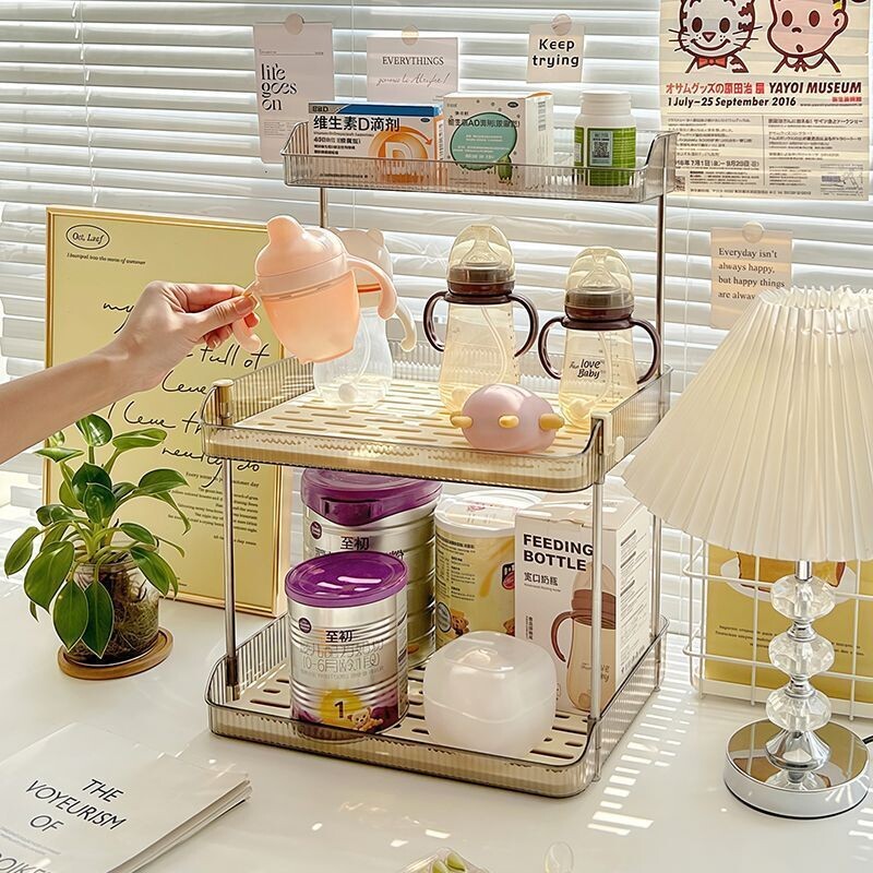 杯子收纳置物架桌面茶杯茶具玻璃水杯架双层沥水托盘家用厨房架子