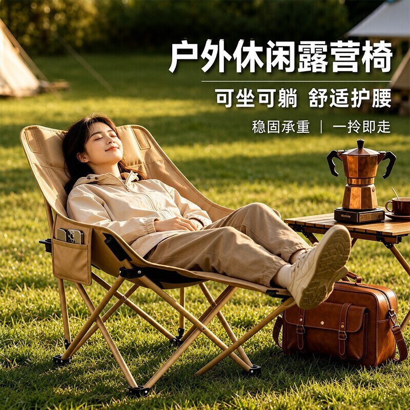 【高品质】户外折叠椅月亮椅图片