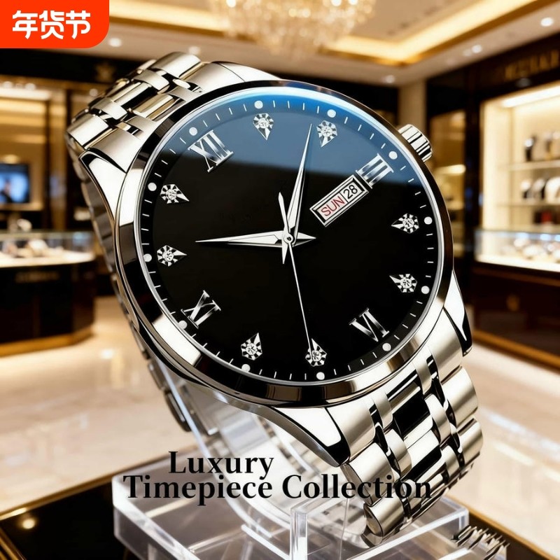 名牌男士手表正品官方旗舰瑞士非机械手表男款2024新款防水石英表