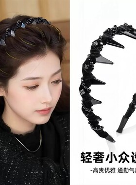 巴黎轻奢高颅顶发箍防滑不勒头