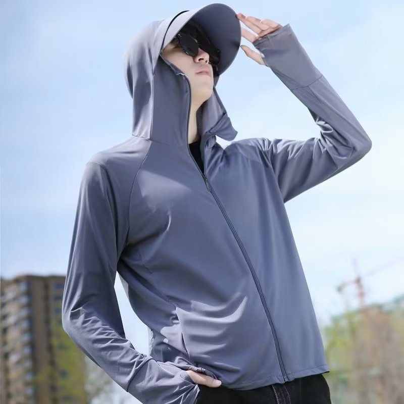 夏季男女防紫外线冰丝防晒衣网眼薄款透气防晒服户外钓鱼长袖外套