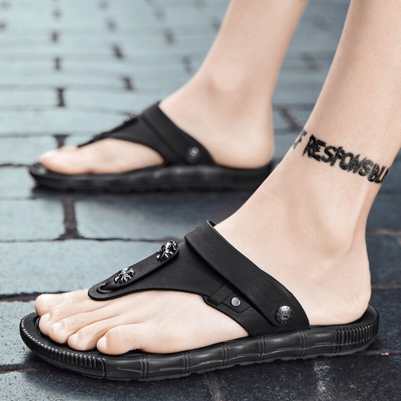 凉拖鞋男夏季两用防滑耐磨人字拖可开车外穿软底运动沙滩夹脚凉鞋