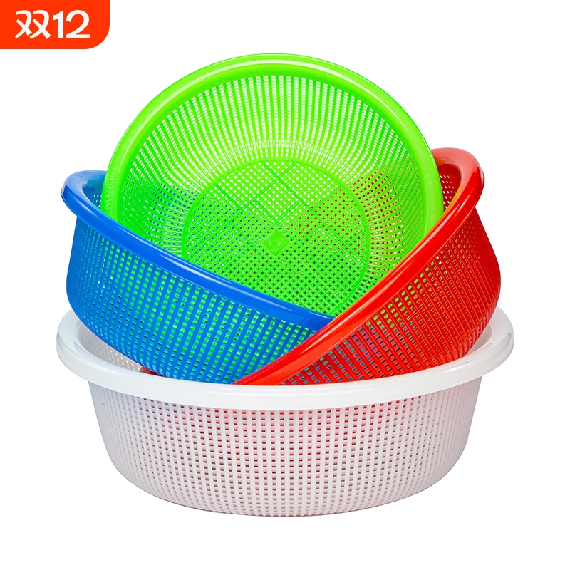 沥水篮洗菜篓加厚圆形篮子漏水