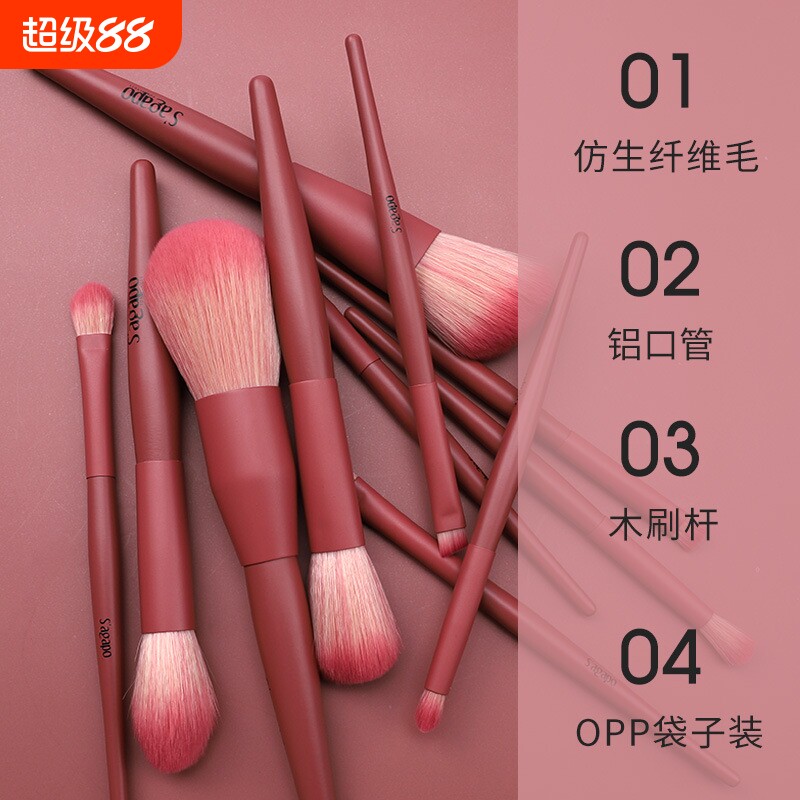 新品11支多色化妆刷批发初学者散粉腮红粉底刷跨境美妆工具套装