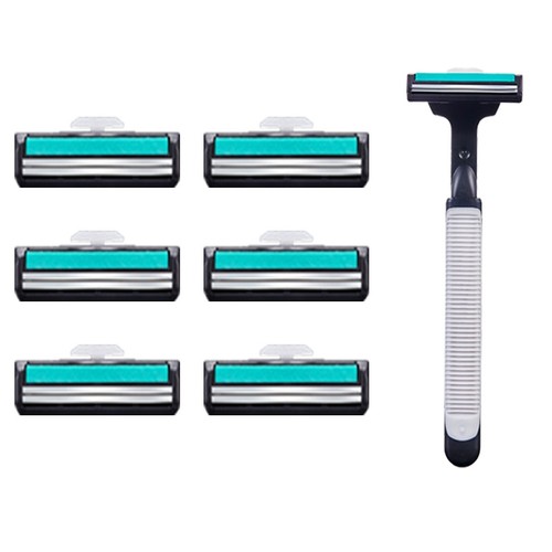 双层手动剃须刀1刀架+6刀片