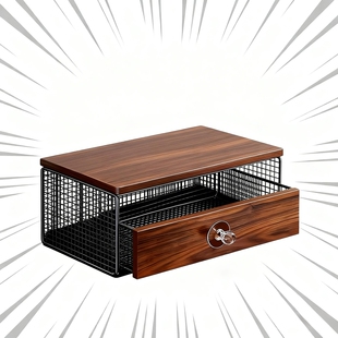 打印机置物架桌面双层带抽屉架子办公室桌上文件收纳柜多层台面