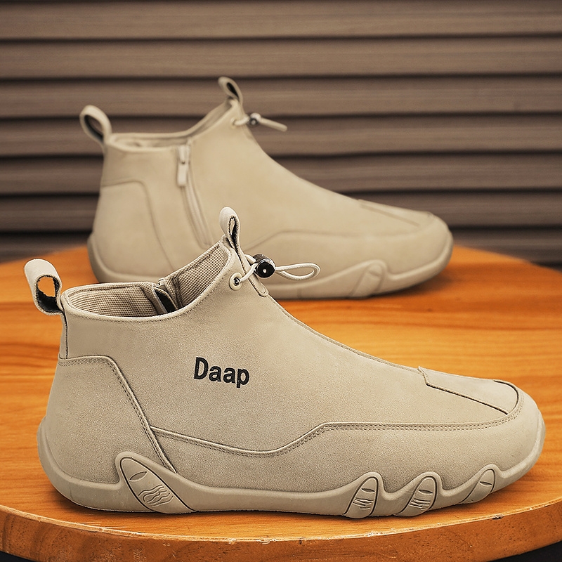 啄木鸟冬季马丁靴男鞋防水防滑一脚蹬运动工装工地上班工作软底劳