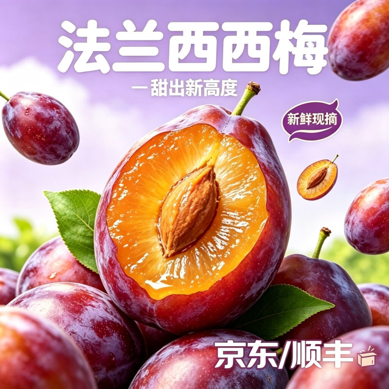 西梅5斤顺丰新鲜水果当季整箱李子法兰西应季正宗蓝蜜新疆时令