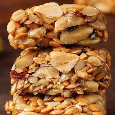 核桃酥芝麻亚麻籽坚果酥花生糖老式传统糕点无蔗糖健康解馋