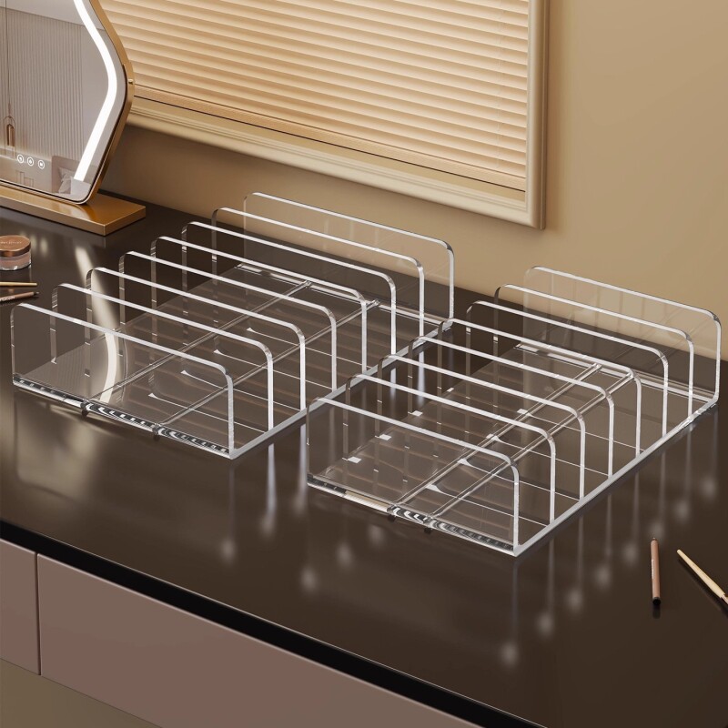 桌面化妆品置物架彩妆腮红眼影盘收纳盒梳妆台分类护肤品放置神器