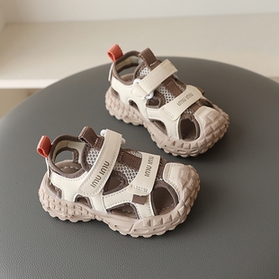子防滑舒适宝宝鞋 儿童凉鞋 女童包头鞋 1一5岁夏季 男童运动2025新款